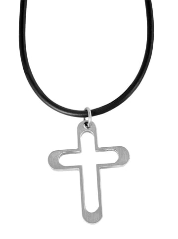 Adeliás Damen Halskette aus Kautschuk 50 cm in schwarz