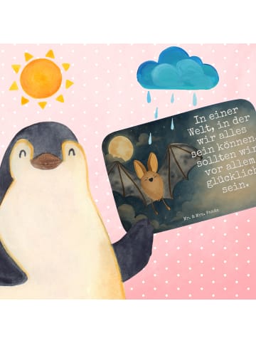 Mr. & Mrs. Panda Badteppich Fledermaus Flügel Design mit Spruch in Weiß