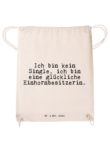 Mr. & Mrs. Panda Sportbeutel Ich bin kein Single,... mit Spruch in Creme