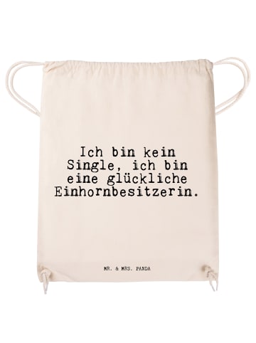 Mr. & Mrs. Panda Sportrucksack Ich bin kein Single,... mit Spruch in Creme