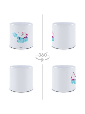 Mr. & Mrs. Panda Blumentopf Einhorn Verliebt ohne Spruch in Weiß