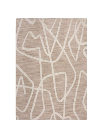 KADIMA DESIGN Teppich Kurzflor Linienmuster, Abstrakt, Wohnzimmer in Taupe