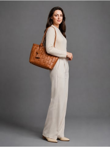 collezione alessandro Schultertasche " Luvre " in cognac