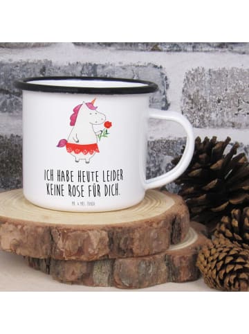 Mr. & Mrs. Panda Tasse Einhorn Dame mit Spruch in Weiß
