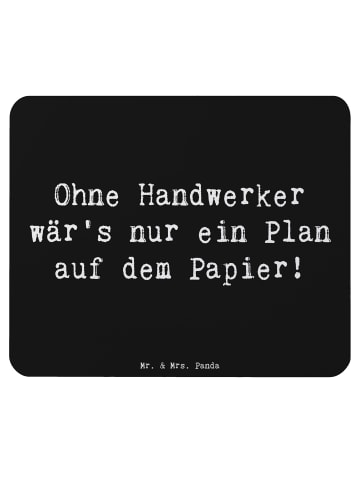Mr. & Mrs. Panda Mauspad Spruch Handwerker Lebensart mit Spruch in Schwarz
