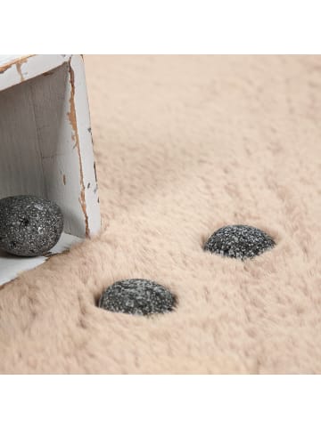 KADIMA DESIGN Hochflor Teppich Unifarben schmutzabweisend in Sand
