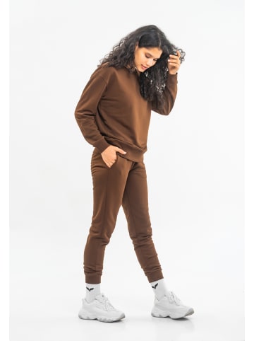 Tom Barron Freizeitanzug WOMEN OVERSIZE FIT SWEATSHIRT AND PANTS SETS in BROWN