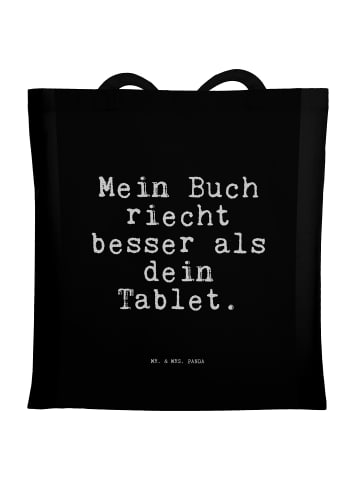 Mr. & Mrs. Panda Tragetasche Mein Buch riecht besser... mit Spruch in Schwarz