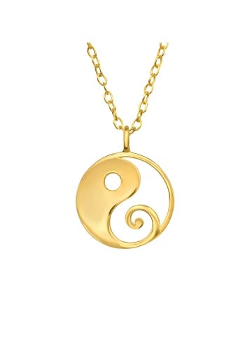 Alexander York Kette mit Anhänger YIN YANG in Gold aus 925 Sterling Silber, 2-tlg. in gold