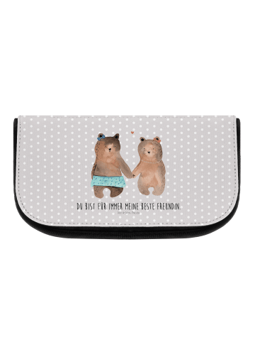 Mr. & Mrs. Panda kosmetiktäschchen Bär Freundin mit Spruch in Grau Pastell