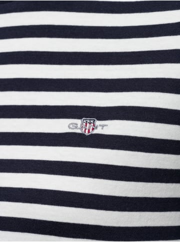 Gant T-Shirt in marine weiß