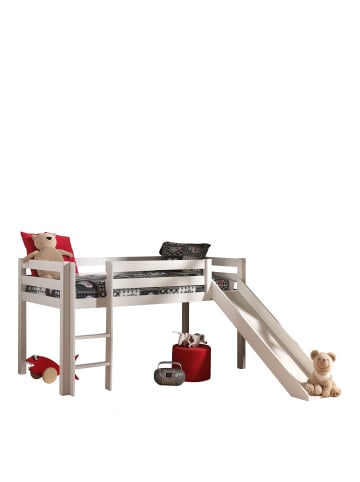 58 aufm Kessel KINDERBETT mit Rutsche Karolina 210x114x218 aus Massivholz in Weiß