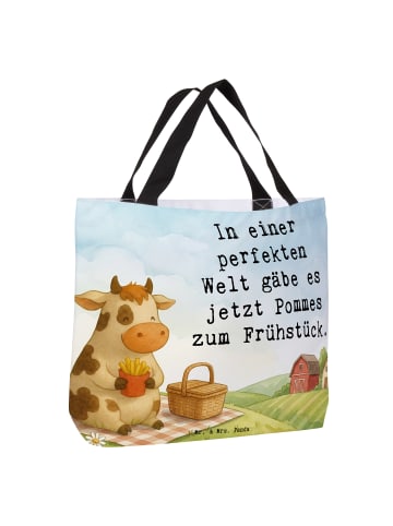 Mr. & Mrs. Panda Tote Bag Kuh  Pommes Design mit Spruch in Weiß