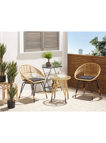 Beliani 3-tlg Bistro Set PELLARO in /Beige/Schwarz