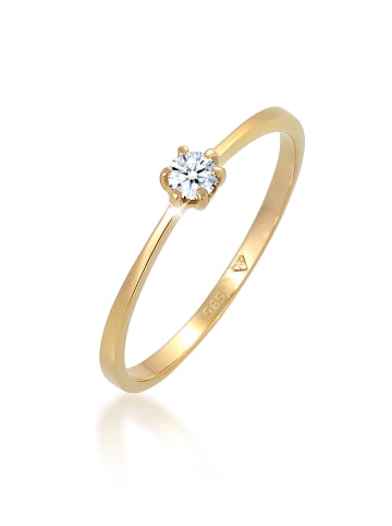 Elli DIAMONDS  Ring 585 Gelbgold Verlobungsring in Weiß