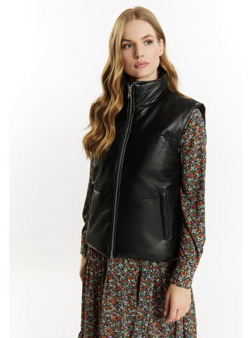 DreiMaster Vintage Damen Lederweste in Schwarz