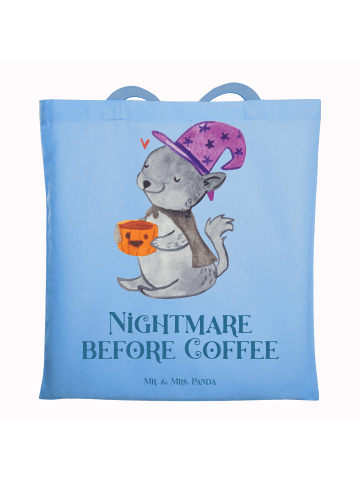 Mr. & Mrs. Panda Tasche Kater Kaffee mit Spruch in Sky Blue