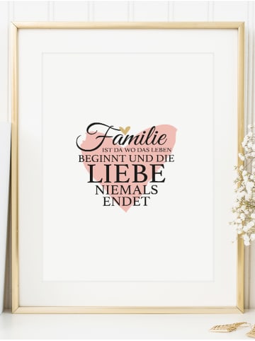 Tales by Jen Poster / Kunstdruck "Familie ist da wo das Leben beginnt" I Ohne Rahmen