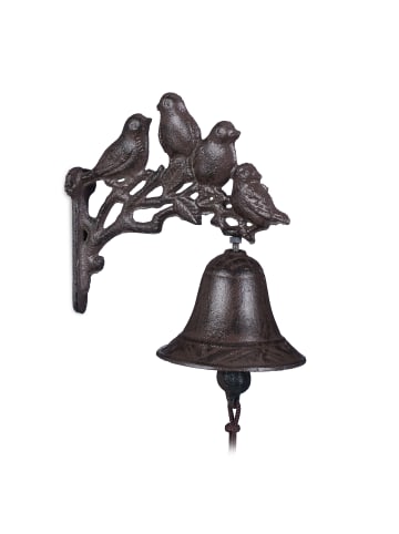 relaxdays 3 x Türglocke Vögel in Braun