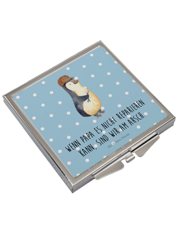 Mr. & Mrs. Panda Kosmetikspiegel Wenn Papa es nicht reparieren k... in Blau Pastell