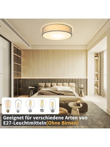 ZMH Deckenleuchte in grün 1-flammige E27 Rund Modern Stoff Ø30CM