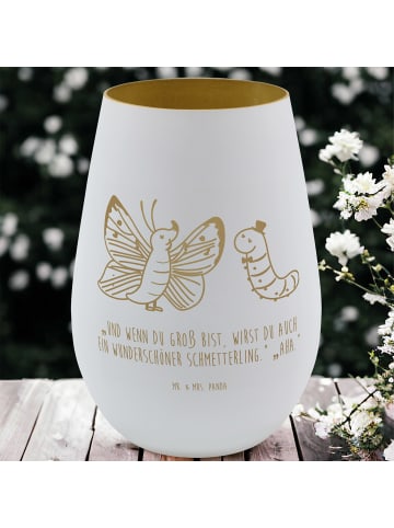 Mr. & Mrs. Panda Gartenlicht Raupe Schmetterling mit Spruch in Weiß