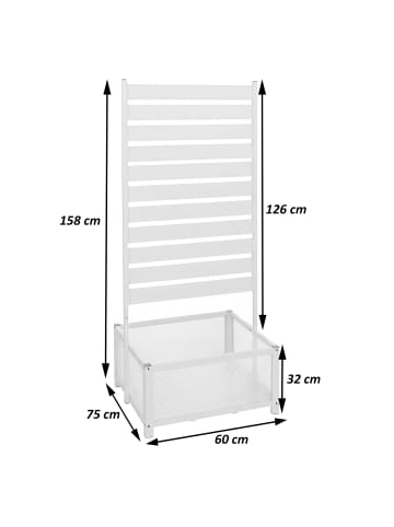 MCW Aluminium Beet mit Rankgitter P97, Grau