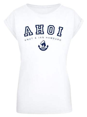 F4NT4STIC Extended Shoulder T-Shirt Ahoi Knut & Jan Hamburg in weiß