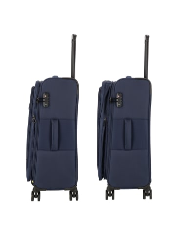 D&N Travel Line 9704 4 Rollen Trolley M 68 cm mit Dehnfalte dark blue