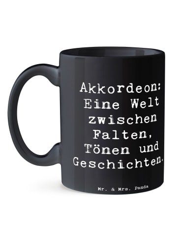 Mr. & Mrs. Panda Kaffeetasse Spruch Akkordeon Vielfalt mit Spruch in Schwarz