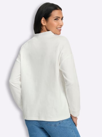 Sieh an! Stehkragen-Shirt in ecru-schwarz