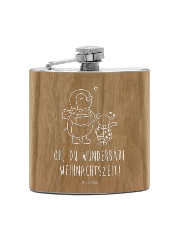 Mr. & Mrs. Panda Flachmann Smörle Winterzeit mit Spruch in Braun