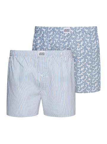 Jockey Boxershorts Everyday Woven 2 Stück in Weiß/Blau