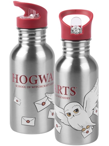 Harry Potter Harry Potter Edelstahl Trinkflasche Hedwig Flasche Strohhalm 500 ml in grau