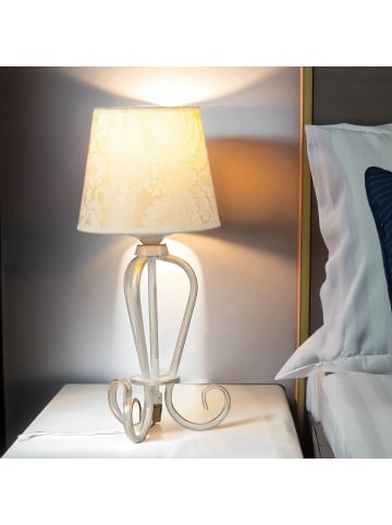 Licht-Erlebnisse Tischlampe Ø 20 x (H)45 cm in Shabby Gold Ecru glänzendShabby Gold Ecru glänzend