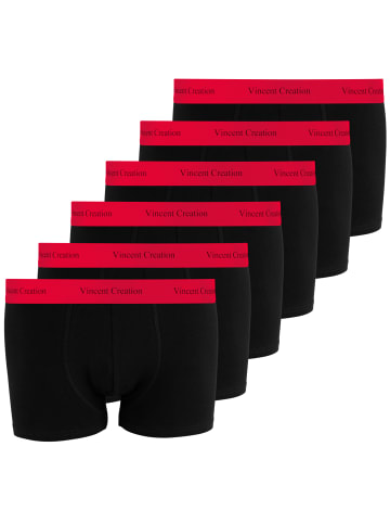 Vincent Creation® Boxershorts 6 Stück Hipster, Retroshorts in schwarz-rot