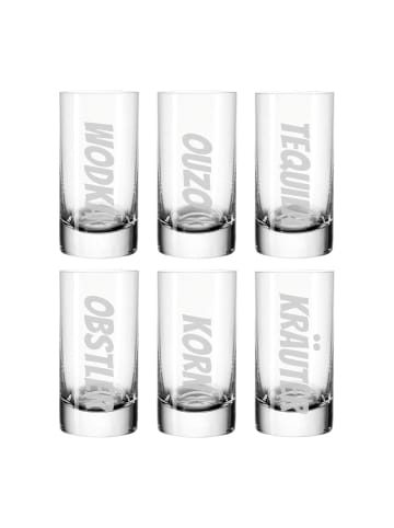 LUXENTU 6er Set Stamper Schnaps-Ensemble 55 ml transparent in transparent