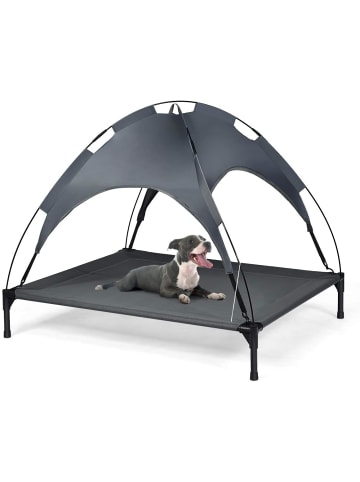 COSTWAY Hundebett mit Baldachin XL in Grau