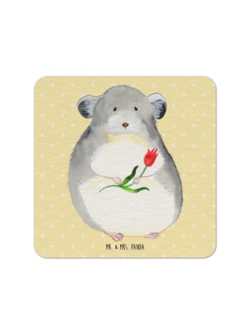 Mr. & Mrs. Panda Souvenir Chinchilla Blume ohne Spruch in Gelb Pastell
