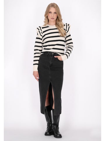 DreiMaster Damen Pullover in Schwarz Weiss Streifen