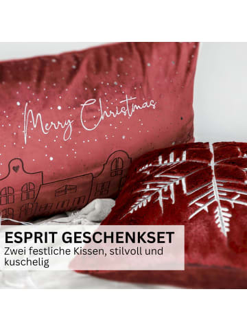 ESPRIT Zierkissenhülle Weihnachten TOWN in Rot