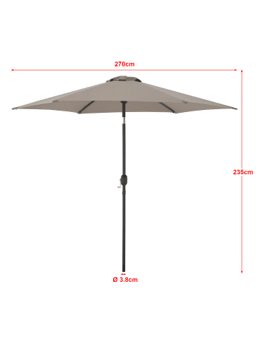 casa.pro Sonnenschirm Altino in Khaki (D)270cm (H)235cm