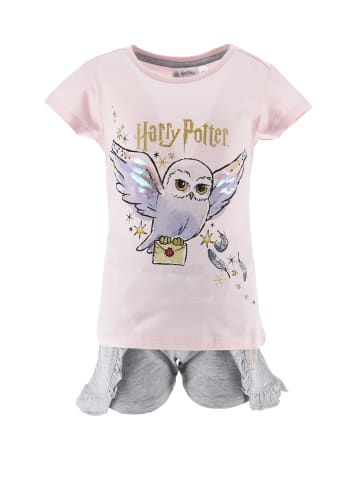 Harry Potter 2tlg. Outfit: Schlafanzug Sommer Shirt und Hose in Pink