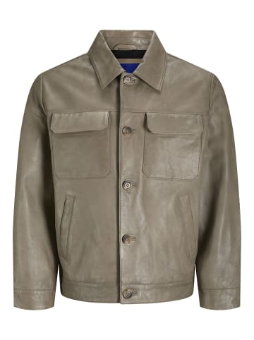 Jack & Jones Lederjacke in Silver Sage
