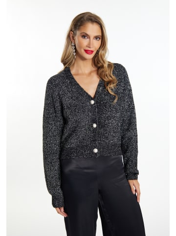 faina Damen Strickjacke in Schwarz Melange Silber