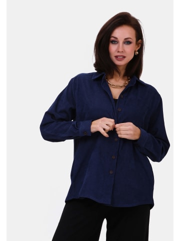 Awesome Apparel Button-down Bluse in Blau