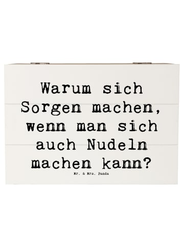 Mr. & Mrs. Panda Holztruhe Spruch Gelassenheit in Krisen mit Spruch in Weiß