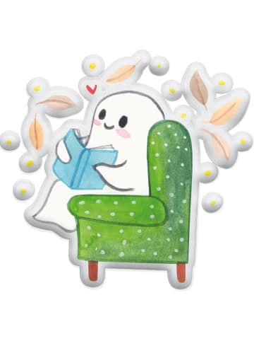 Mr. & Mrs. Panda Kuscheltier Kissen Gespenst  Buch  ohne Spruch in Weiß