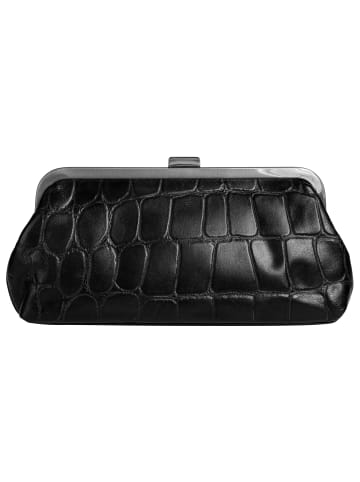 SPIKES & SPARROW Abendtasche echt Leder in schwarz