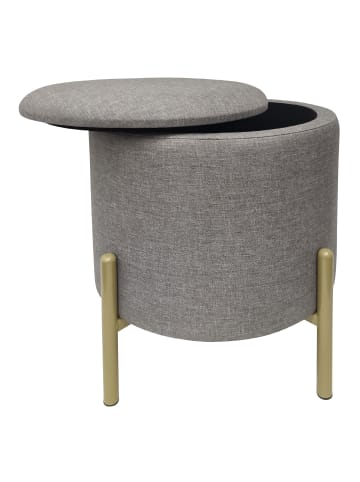 Echtwerk Sitzhocker mit Stauraum in Grau